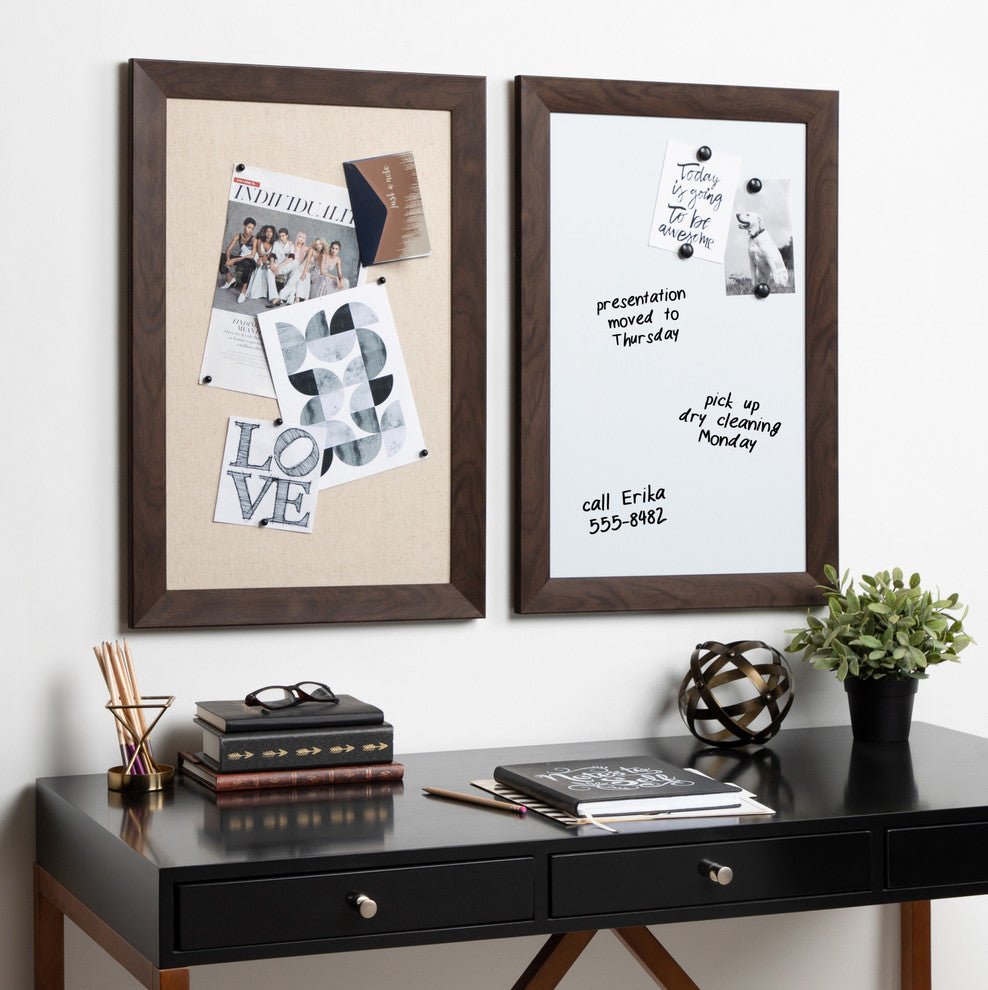 Beatrice Framed Magnetic Dry Erase, Walnut Brown, 18x27