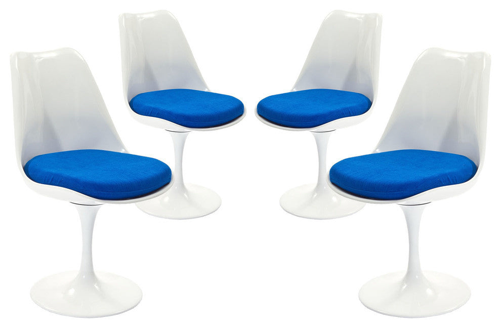 Modern Contemporary Kitchen Dining Side Chair Set of 4 Blue