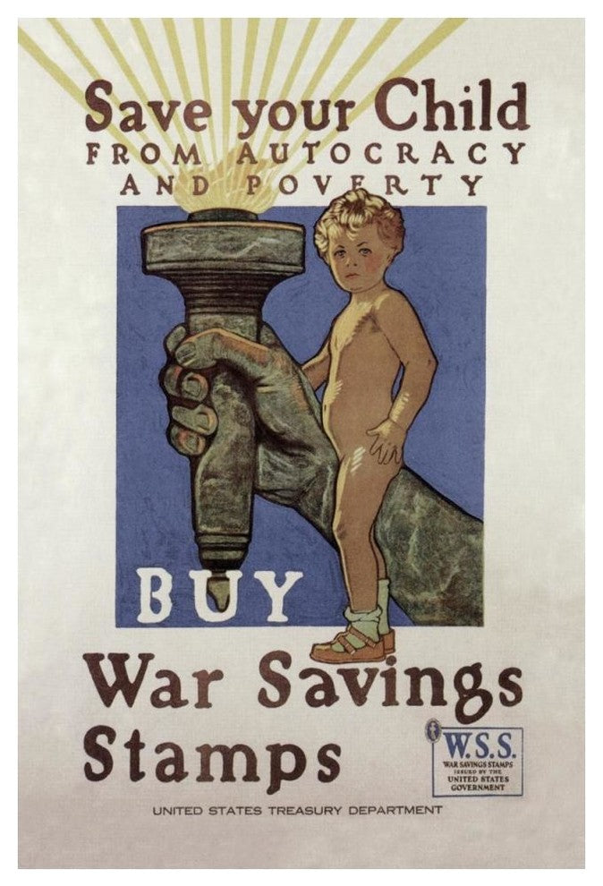 "WWI: Save Your Child" Digital Paper Print by Herbert Andrew Paus, 34"x50"