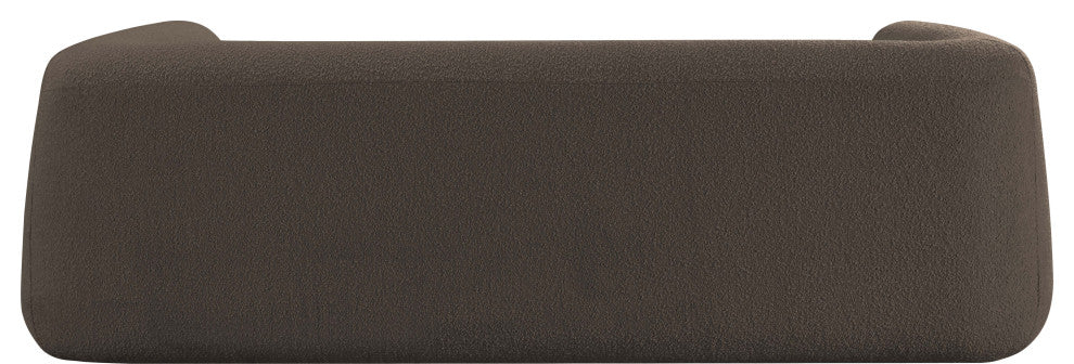 Abbington Boucle Fabric Upholstered Sofa, Brown