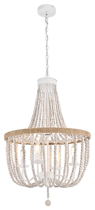 Home Living 20" Beaded Pendant, Antique White