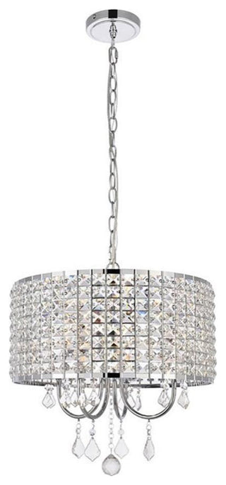 Living District Calista 4-Light Transitional Metal Pendant in Chrome