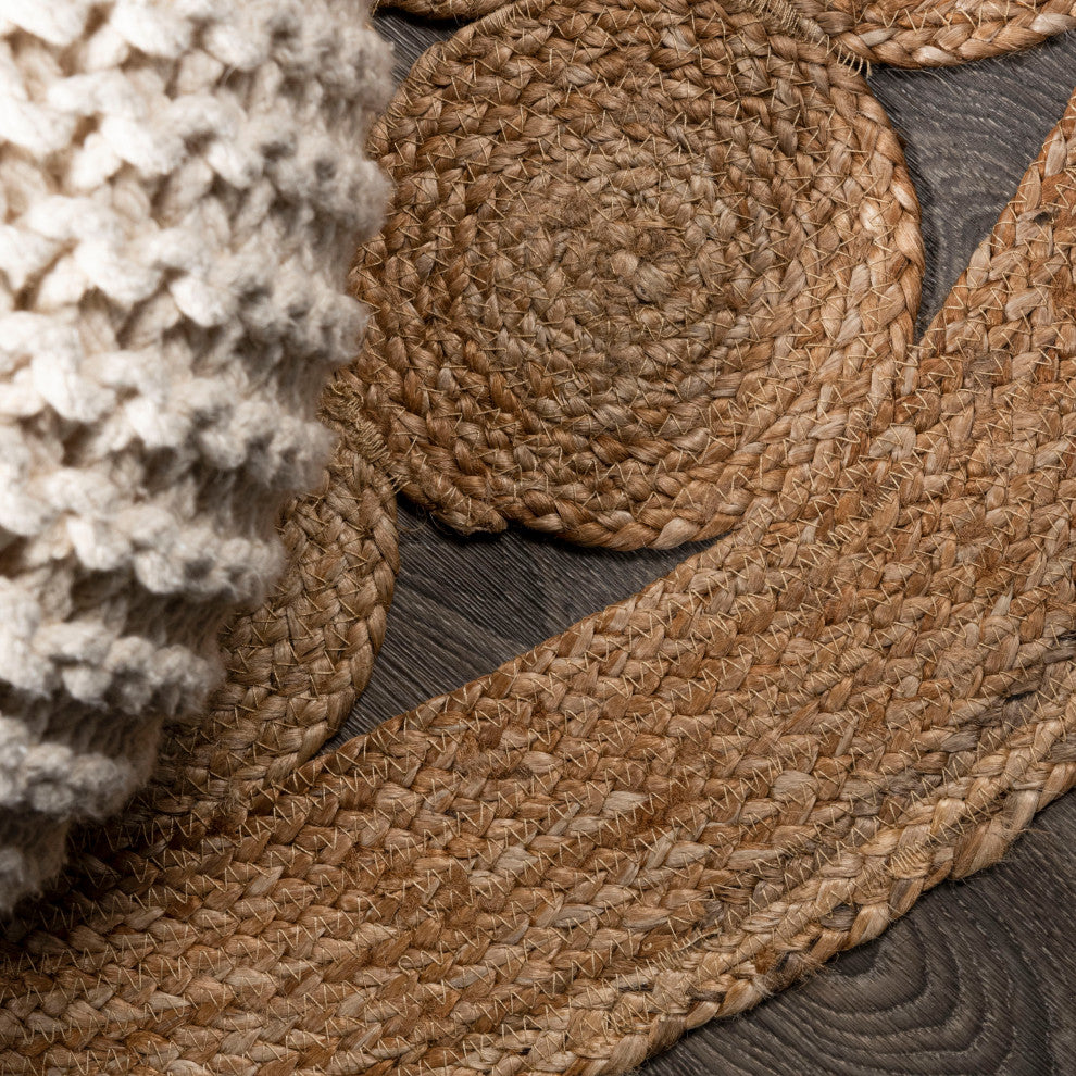 Cassia Round Natural Jute Boho Circle, Natural, 6' Round