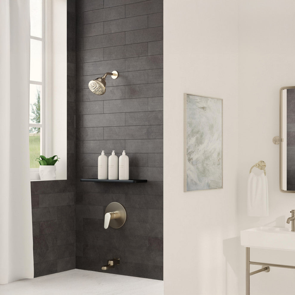 Fold Away Tub Spout with Diverter, Brushed Nickel