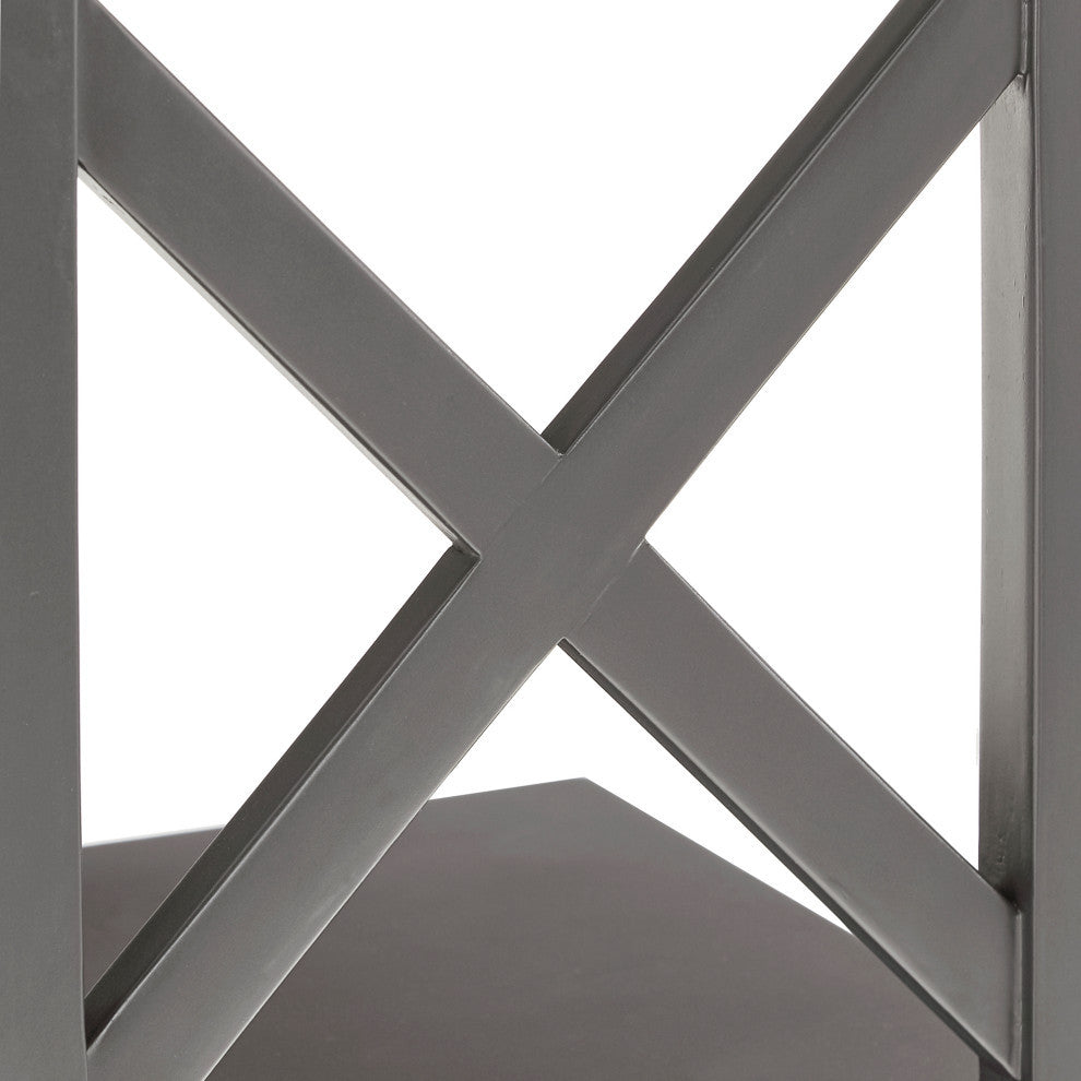 Jameson X-Frame 3-Shelf Bookcase, Grey