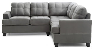 Sandridge 80" W 2 Piece Microfiber L Shape Sectional Sofa, Gray