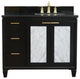43" Single Vanity, Black Finish With Black Galaxy