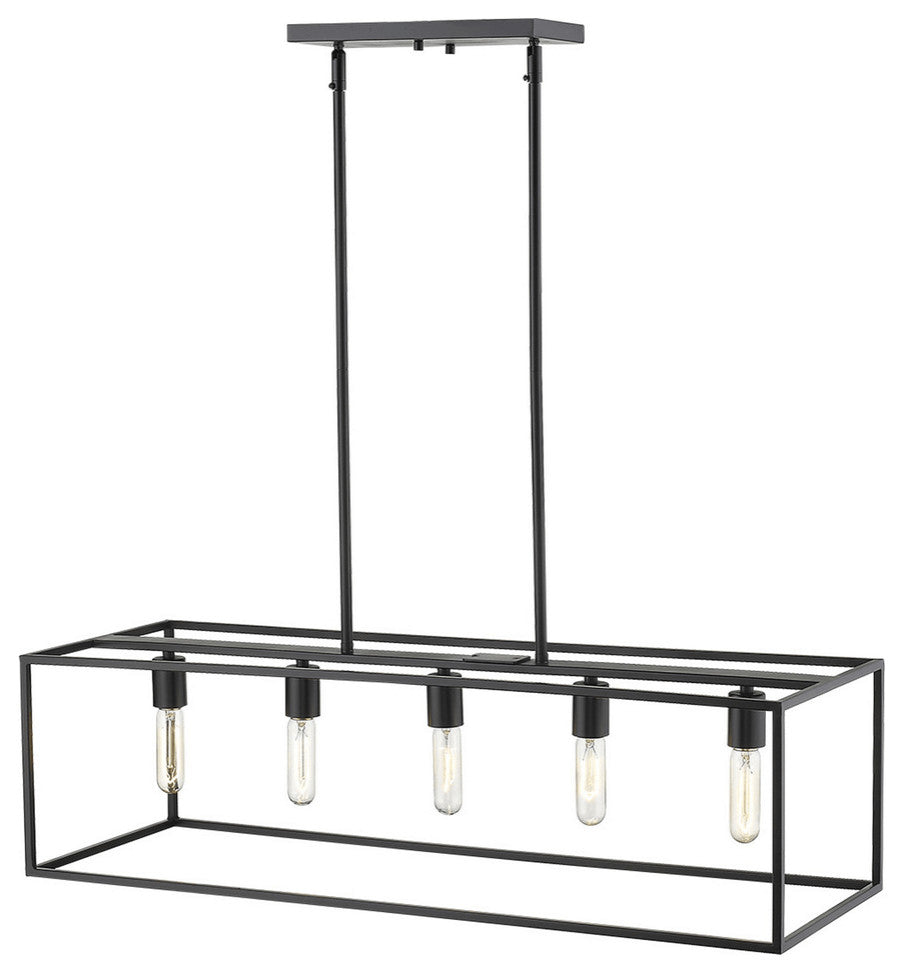 Cobar 5-Light Matte Black Island Pendant