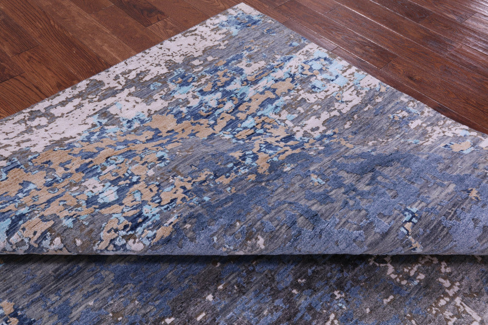 Wool & Silk Abstract Handmade Rug 7' 11" X 9' 11" - Q15795