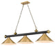 Zlite 2306-3MB-RB-RB15 3-Light Billiard, Rubbed Brass