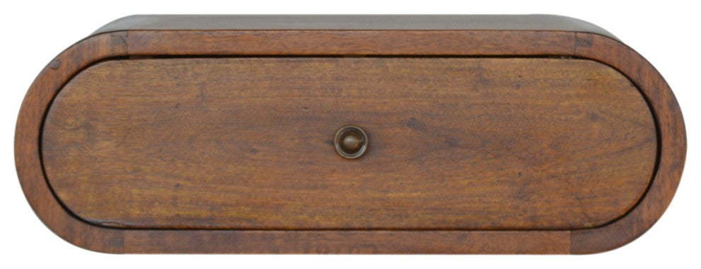 Wall Mounted Round Chestnut Nightsand