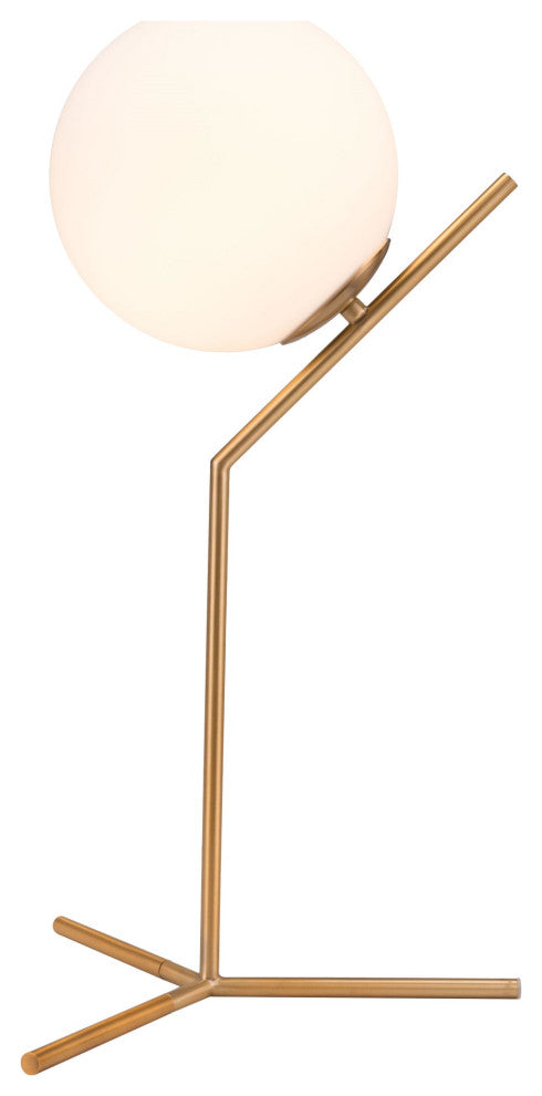 Table Lamp, Glass, Steel Metal, Brass, Gold, White, Kitchen Lounge Cafe Bistro