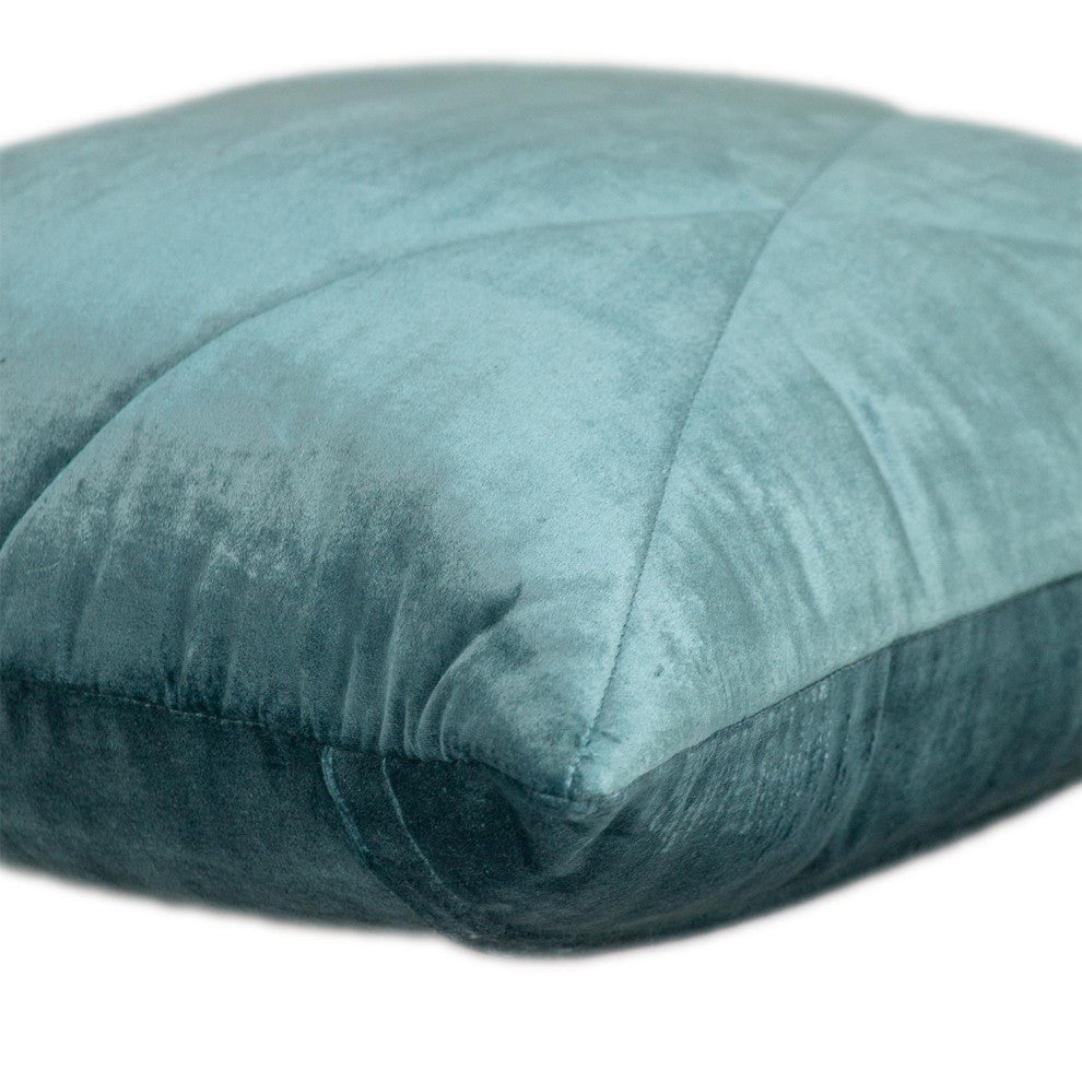 Parkland Collection Koko Transitional Quilted Teal Throw Pillow