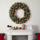 4' Oversized Pre-Lit Frosted Holiday Xmas Wreath W/ Ornaments & Globe Lights