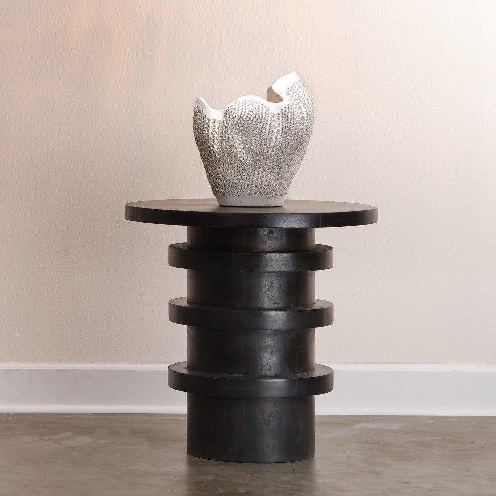 Revolve Wood Side Table, Charcoal