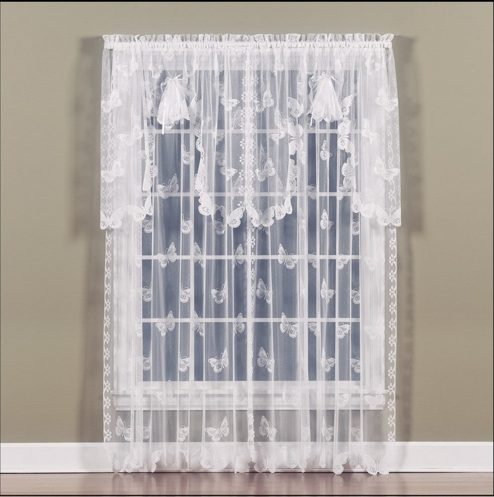 Saturday Knight Butterfly Lace Panel in White, 56X63