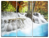 "Roaring Erawan Waterfall" Metal Wall Art, 3 Panels, 36"x28"