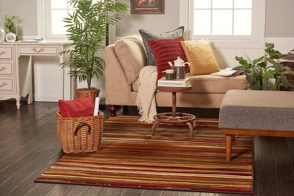 Unique Loom Beige Barista Icatu 5' 0 x 8' 0 Area Rug