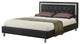 Modern Platform Bed With Crystal Tufted Buttons, Black, Queen