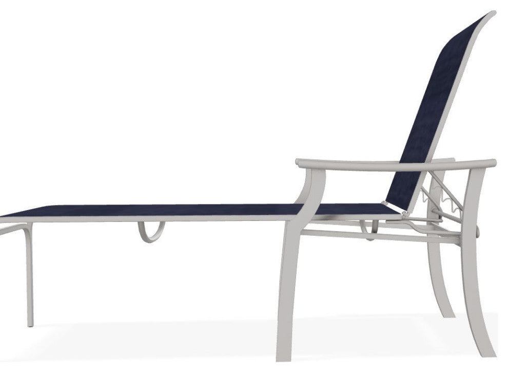 St. Catherine Sling 4-Position Outdoor Chaise Lounge, Collect Indigo/Warm Gray