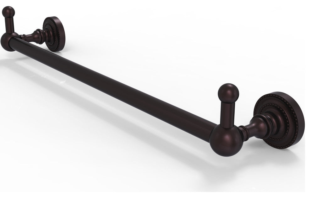Dottingham 30" Towel Bar with Integrated Hooks, Antique Bronze