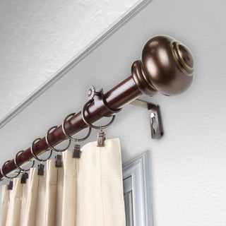 Bedpost 1" Curtain Rod, Bronze, 120"-170"
