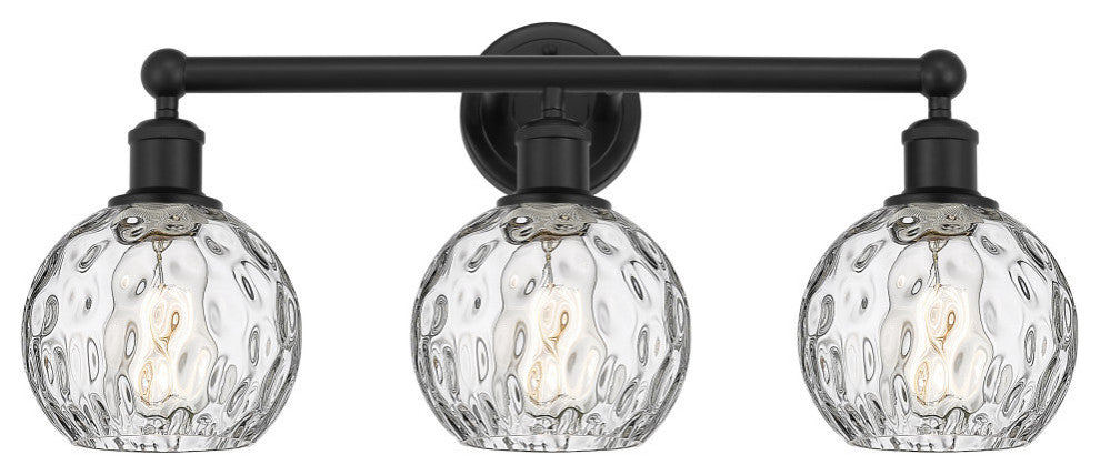 Innovations 616-3W-BK-G1215-6 3 Light Bath Vanity Light, Matte Black