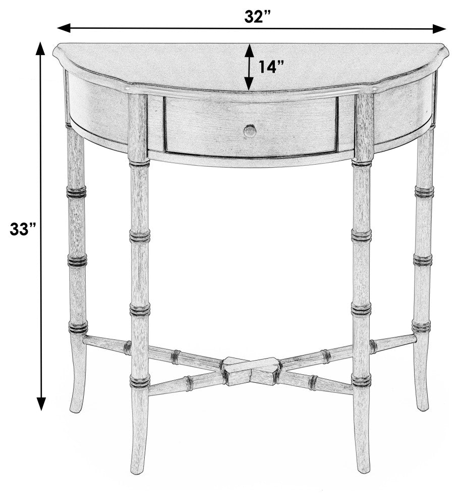 Butler Skilling Driftwood Demilune Console Table, Olive Ash