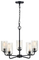 5 Light 23 in. Matte Black Chandelier
