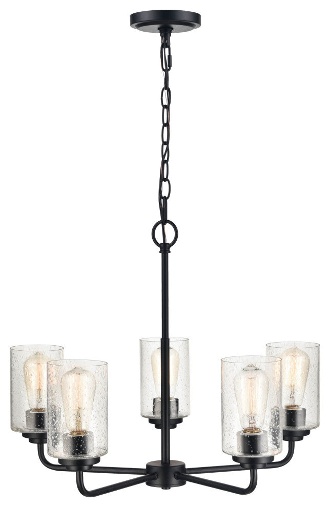 5 Light 23 in. Matte Black Chandelier