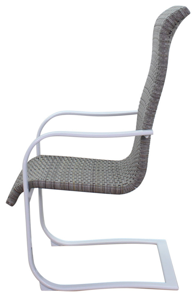 Courtyard Casual Santa Fe Wicker Spring Chairs, Set of 4, White