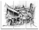 "City Street Illustration" Glossy Metal Wall Art, 3 Panels, 36"x28"