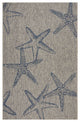 8" x 9" Blue Starfish Indoor Outdoor Area Rug