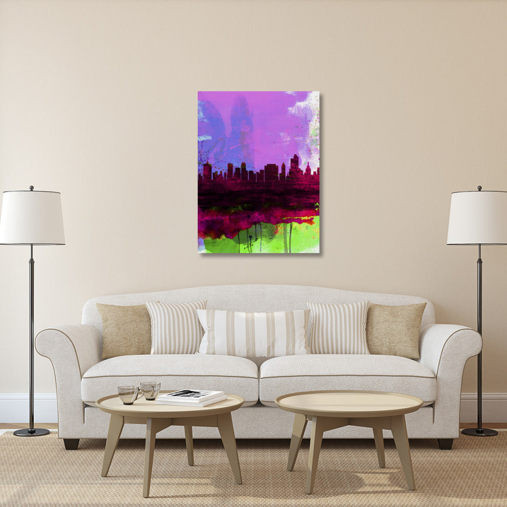 "Tulsa Watercolor Skyline 2" Fine Art Print