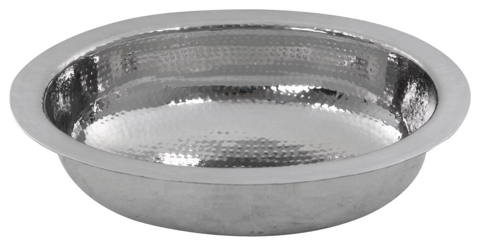 Nantucket Sinks OVS Hand Hammered Stainless Steel Oval Undermount Bath Sink
