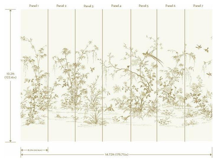 Flowering Vine Chino Wallpaper Mural