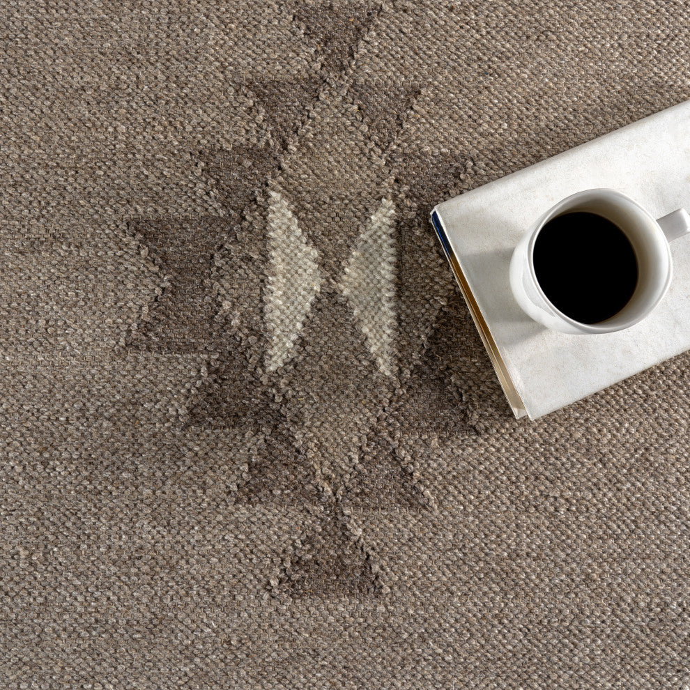 Westerly Southwestern Wool Blend Area Rug, Taupe 10' x 14'