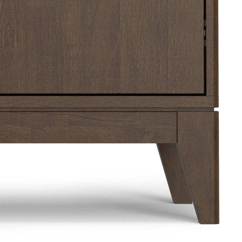 Harper Solid Hardwood 2 Door Sideboard Buffet / Storage Cabinet, Walnut Brown