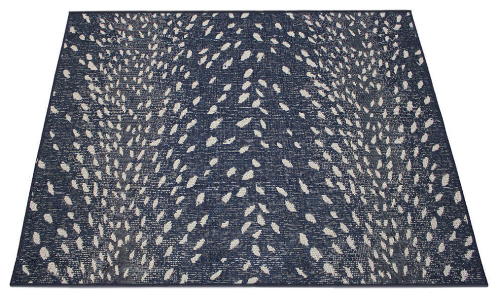 Lebombo Lodge Area Rug, Indoor/Outdoor, Carpet, Runner, Mat, Navy Square 7'x7'