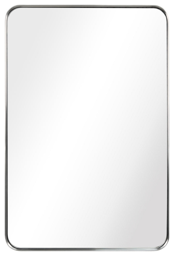 Ultra Stainless Steel Rectangular Wall Mirror, Silver, 24"x36", Brushed