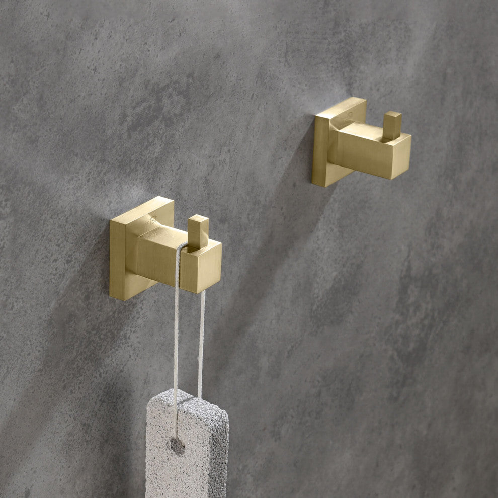 Cube Bathroom Robe Hook KBA1501, Brush Gold