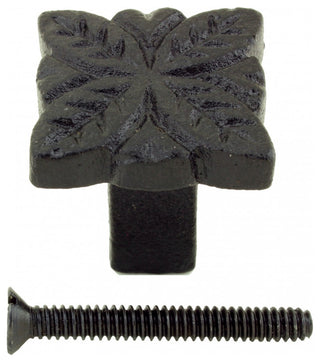 Flower Cabinet Hardware Iron Cabinet Knob Black Pack of 4