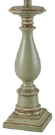 Mackinaw Table Lamp, Distressed Green Finish, Off-White Hardback Fabric Shade