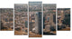 Aerial View of City from Helicopter, Brown, Canvas Art Print, 60"x32", 5 Panels