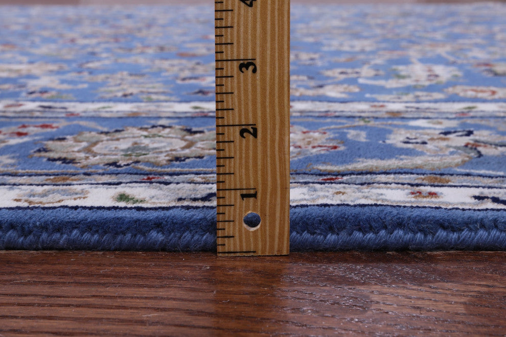 7' 0" X 13' 11" Hand-Knotted Persian Nain Wool & Silk Rug - Q13153