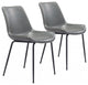 Set of Two Gray and Black Top Shelf Modern Rugged Dining Chairs