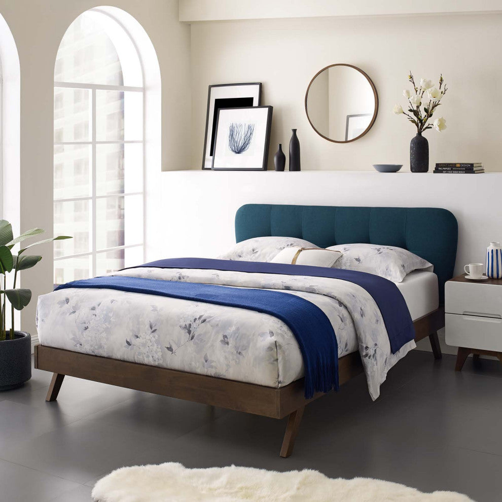 Gianna Queen Upholstered Polyester Fabric Platform Bed by Modway