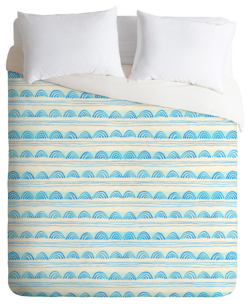 Deny Designs Cori Dantini Blue Scallops Duvet Cover - Lightweight