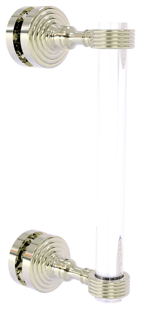 Pacific Grove 8" Groovy Accent Single Side Shower Door Pull, Polished Nickel