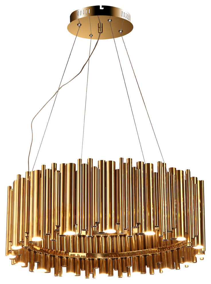 Gold Stainless Steel Rod Light Fixture With LED Downlight